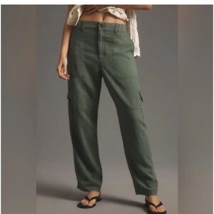 Anthropologie Pilcro slim linen beach cargo pants, small